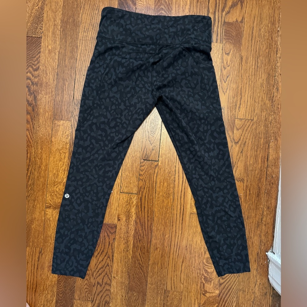 Lululemon fast and free high-rise leggings size 8, 25 inch, cheetah print